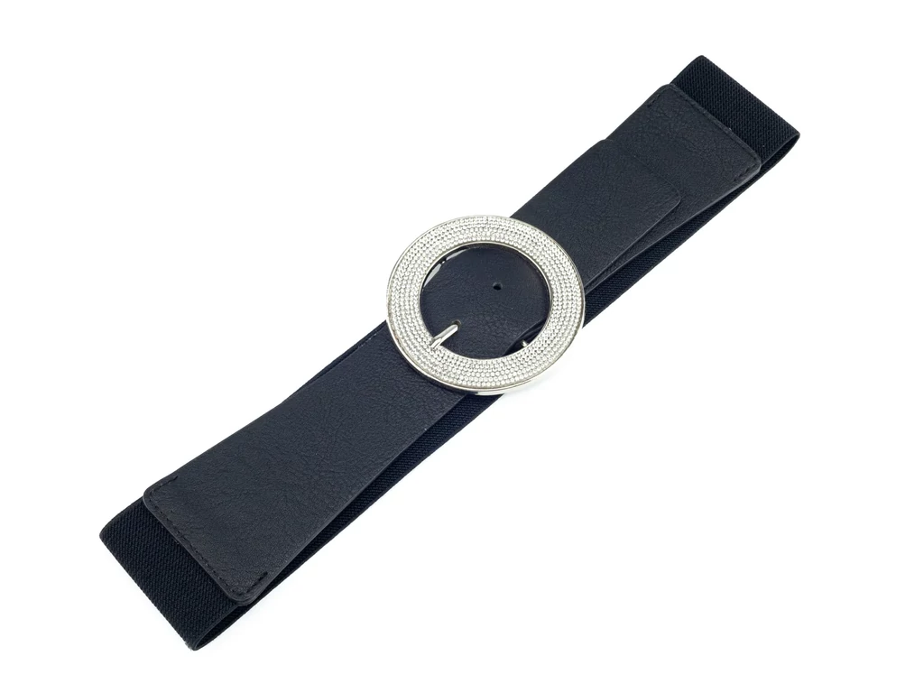 Strasszos széles öv - fekete