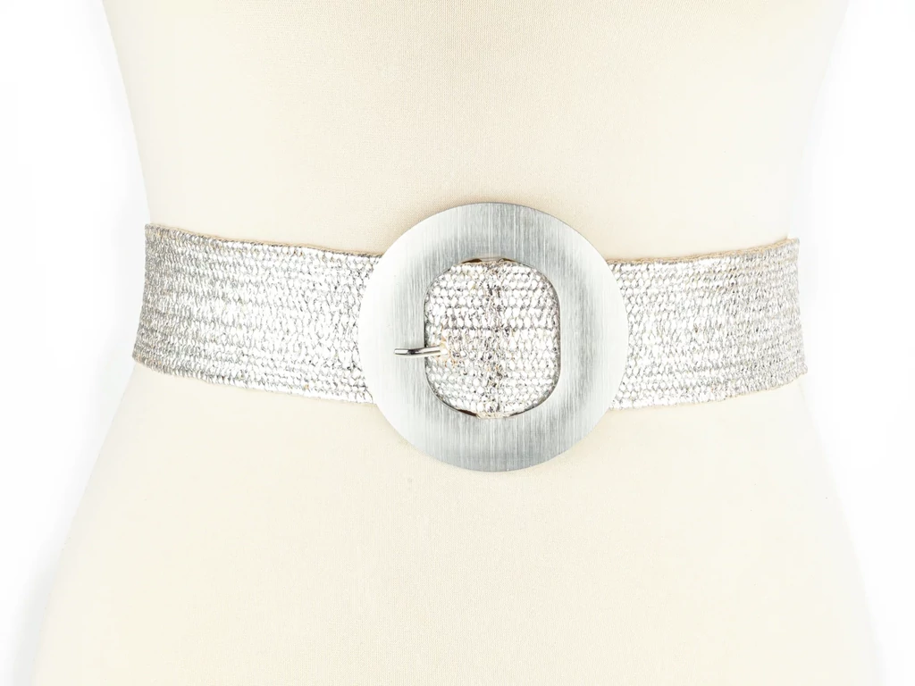 Női gumis divatöv - ezüst