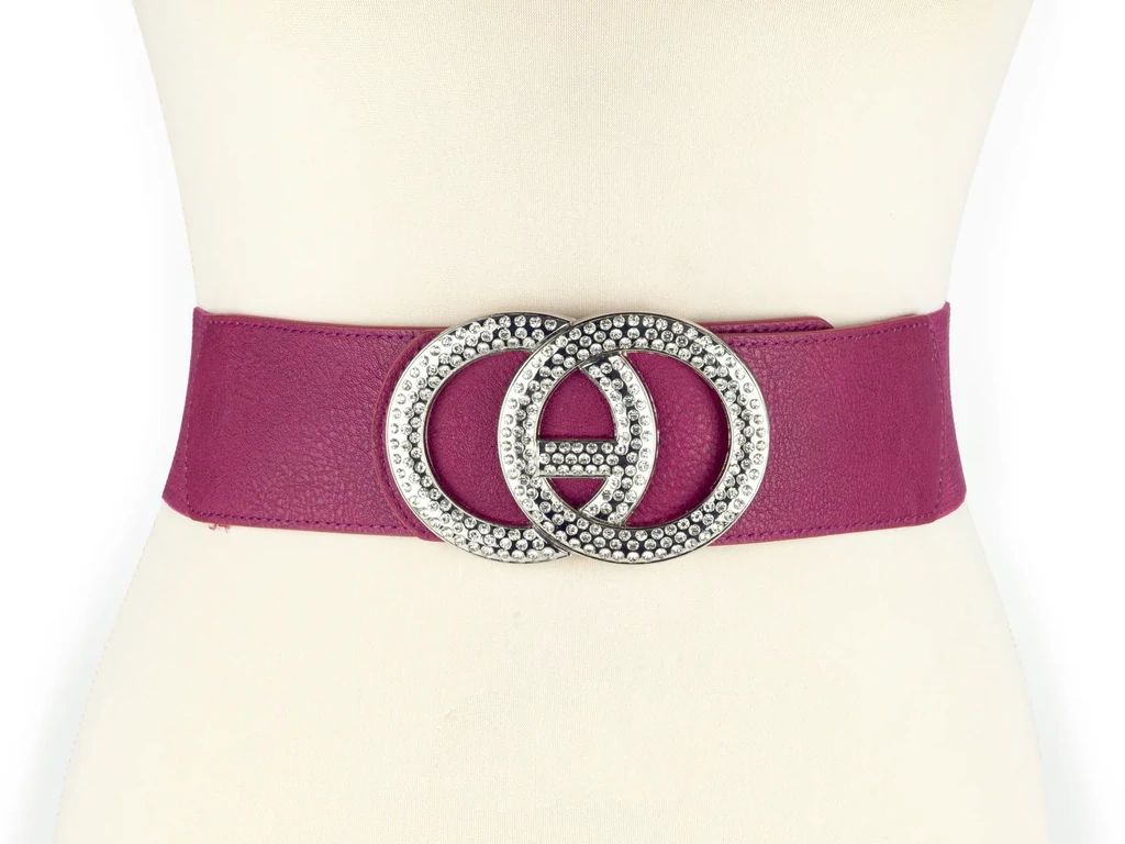 Strasszos gumis öv - bordó