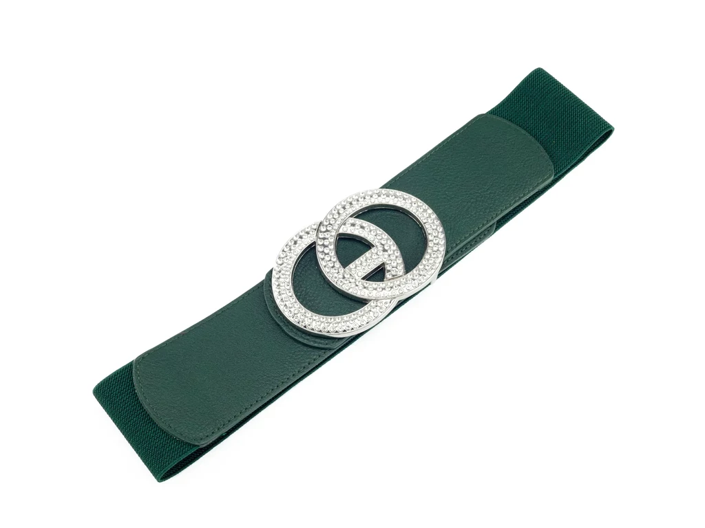 Strasszos gumis öv - zöld