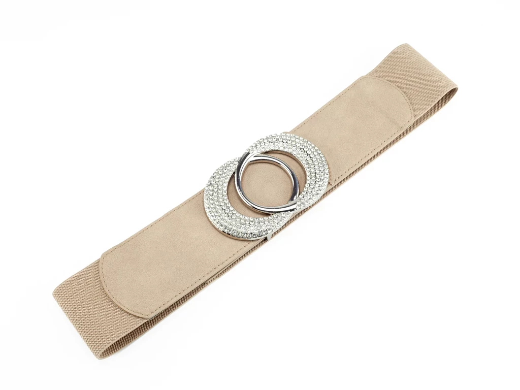 Strasszos sztreccs öv - beige