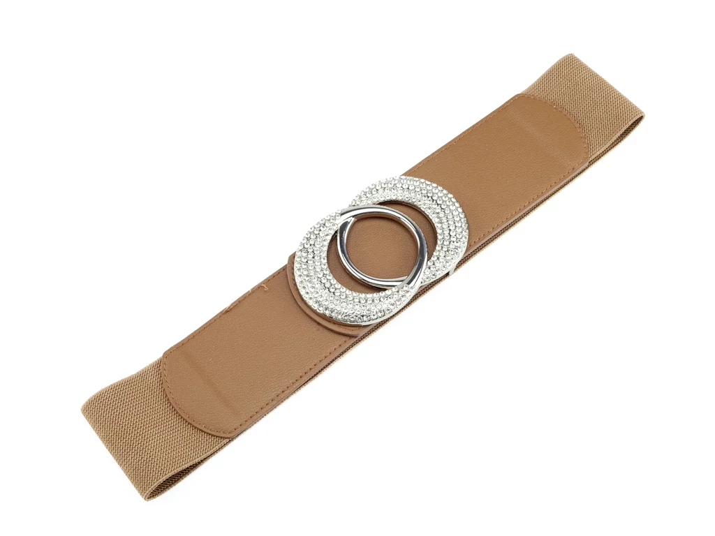 Strasszos sztreccs öv - cappuccino