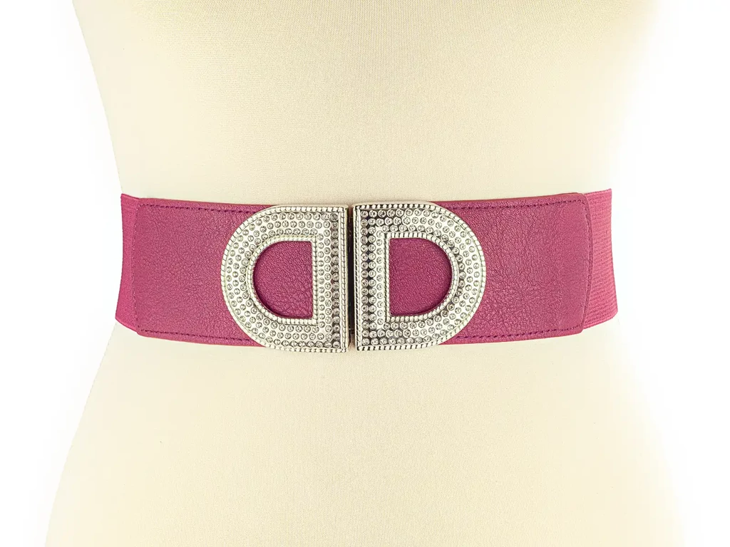 Strasszos gumis öv - bíbor