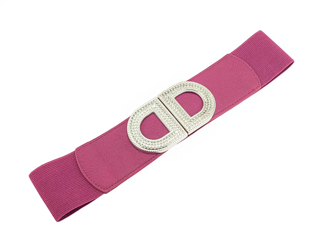 Strasszos gumis öv - bíbor