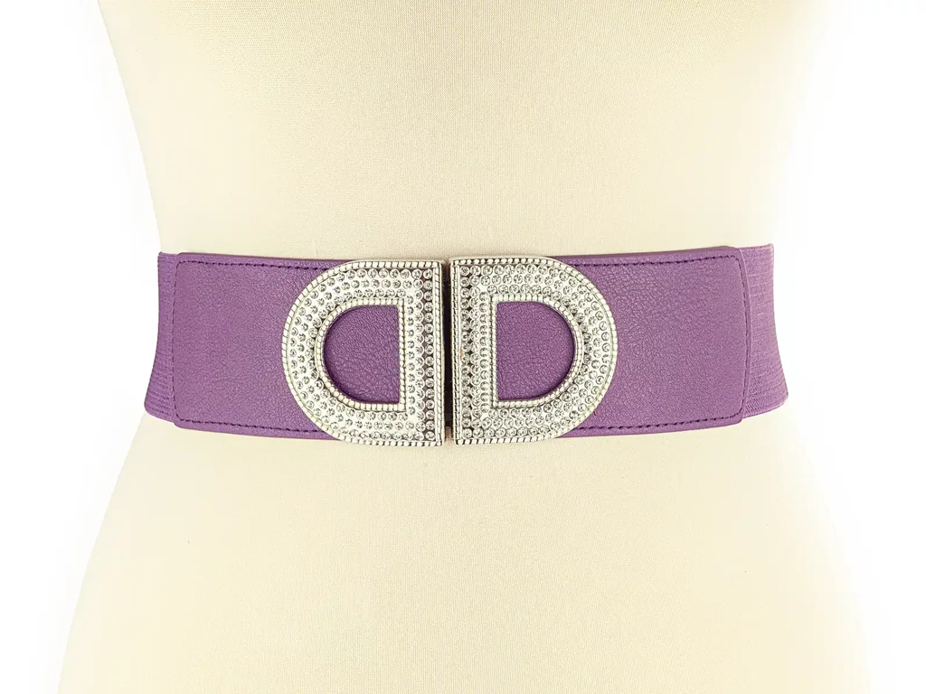 Strasszos gumis öv - lila
