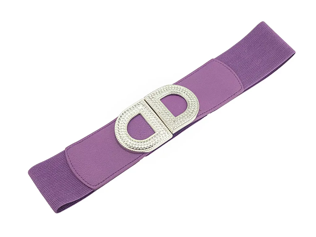 Strasszos gumis öv - lila