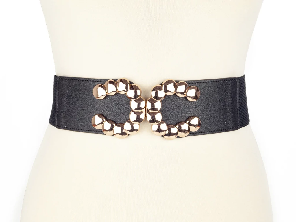 Széles gumírozott öv - fekete