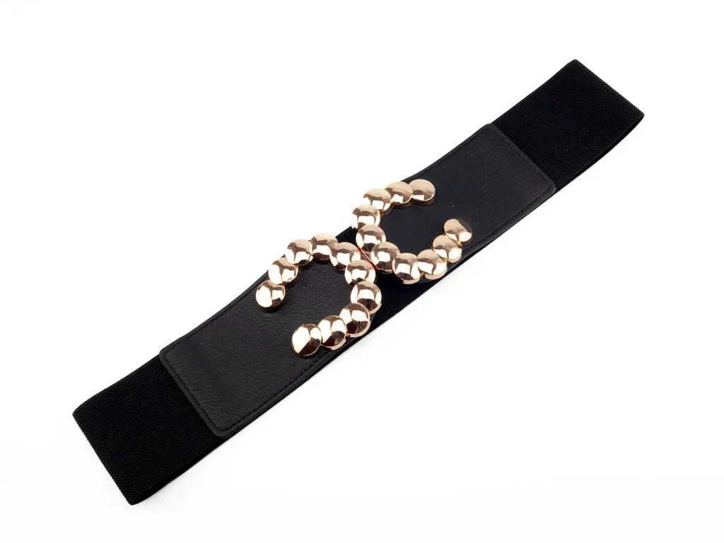 Széles gumírozott öv - fekete