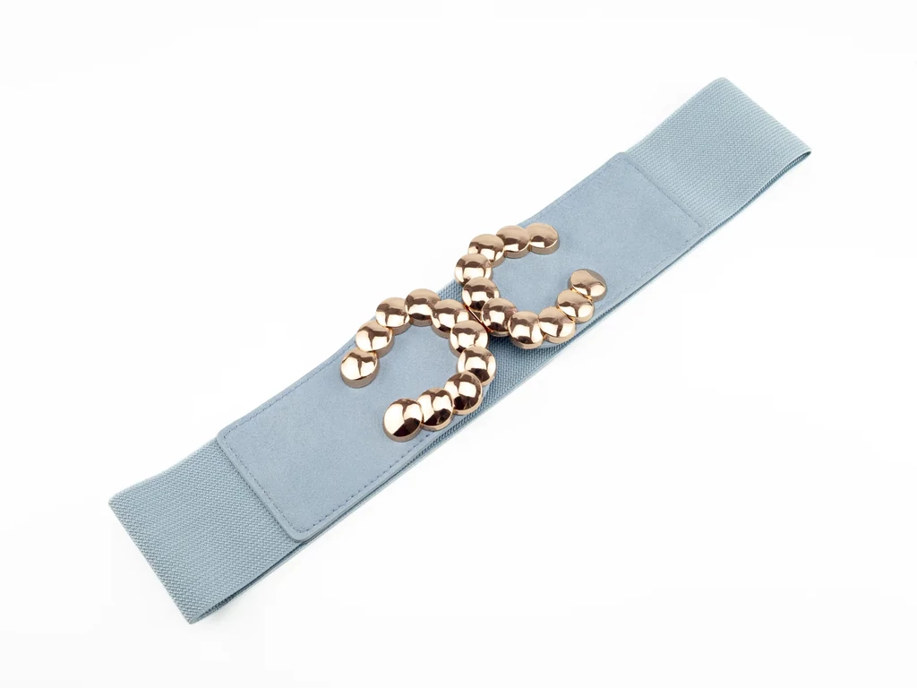 Széles gumírozott öv - világoskék