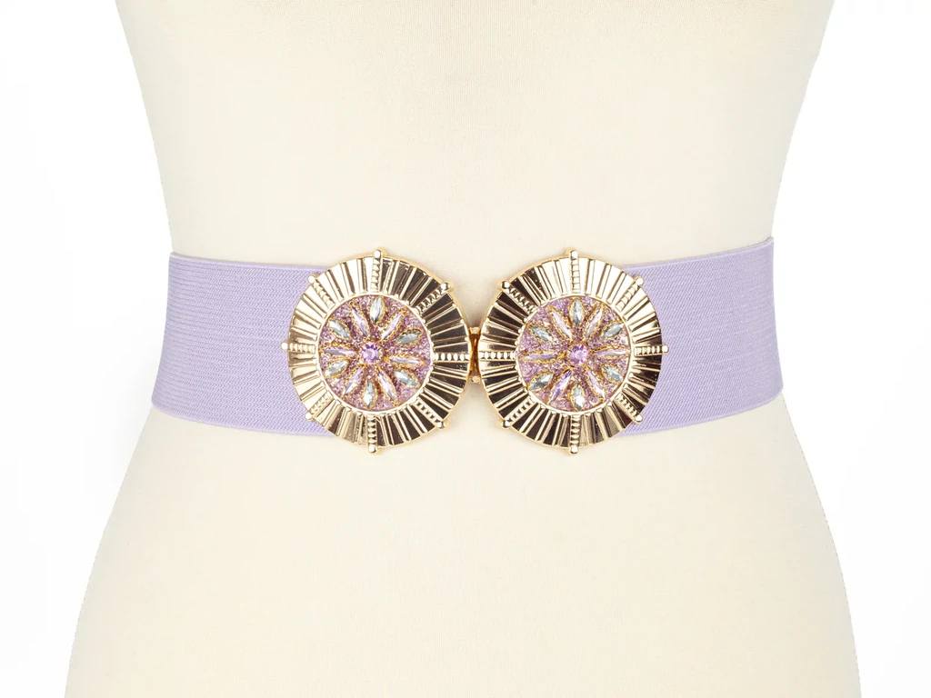 Strasszos gumírozott öv - lila