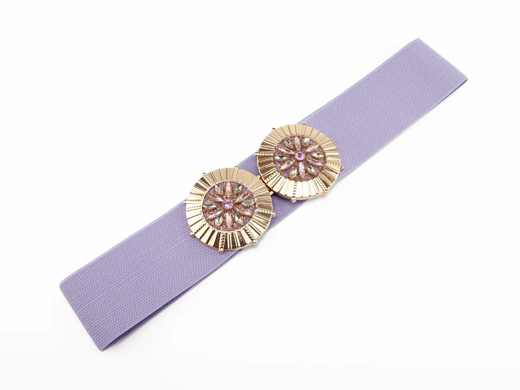 Strasszos gumírozott öv - lila