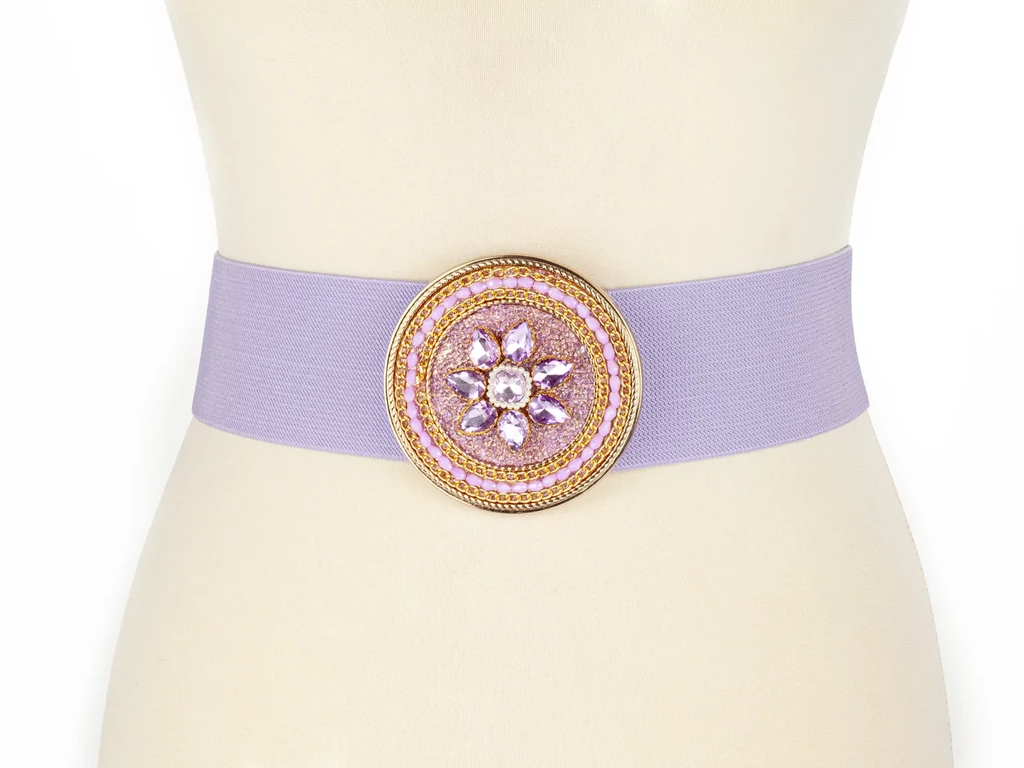 Strasszos sztreccs nő öv - lila