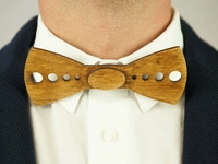 Kép 4/5 - Ajándék ötlet férfiaknak - Fa csokornyakkendő & öltöny öv szettben | ZS001-R001