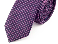 Kép 2/2 - Slim nyakkendő férfiaknak - mintás kék