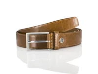 Kép 2/6 - Márkás férfi bőr nadrágszíj - konyak