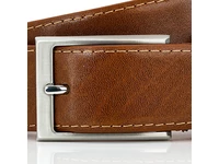 Kép 5/6 - Márkás férfi bőr nadrágszíj - konyak