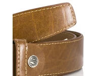 Kép 6/6 - Márkás férfi bőr nadrágszíj - konyak
