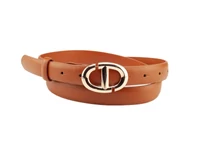 Kép 1/3 - Női divatöv arany csattal - camel