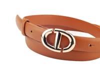 Kép 2/3 - Női divatöv arany csattal - camel