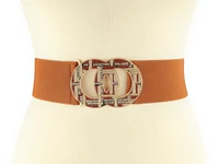 Kép 2/3 - Sikkes  széles gumis öv - camel