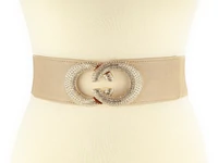 Kép 2/3 - Köves sztreccs női öv - bézs
