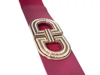 Kép 2/2 - Stílusos strasszos öv ruhához - bíbor