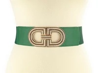 Kép 2/3 - Stílusos strasszos öv ruhához - méregzöld