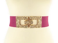 Kép 2/3 - Divatos női öv arany csattal - bíborlila