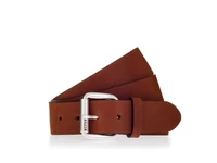 Kép 1/3 - Mustang bőr öv pergős csattal - konyak