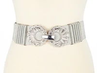 Kép 2/2 - Széles gumis öv - csillogó ezüst