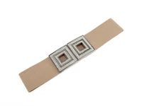 Kép 1/2 - Strasszos női gumis öv - beige