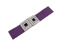 Kép 1/2 - Strasszos női gumis öv - lila