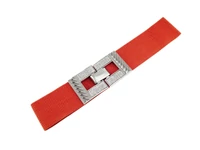 Kép 1/2 - Strasszos vastag öv - téglapiros