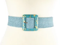 Kép 2/2 - Széles gumis öv - világoskék