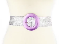 Kép 2/2 - Női gumis divatöv - ezüst lila