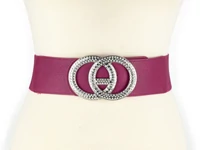 Kép 2/2 - Strasszos gumis öv - bordó