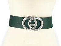Kép 2/2 - Strasszos gumis öv - zöld