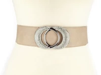 Kép 2/2 - Strasszos sztreccs öv - beige