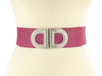 Kép 2/2 - Strasszos gumis öv - bíbor