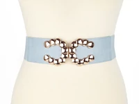 Kép 2/2 - Széles gumírozott öv - világoskék