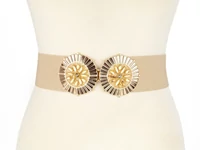 Kép 2/2 - Strasszos gumírozott öv - bézs