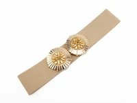 Kép 1/2 - Strasszos gumírozott öv - bézs