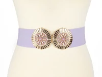 Kép 2/2 - Strasszos gumírozott öv - lila