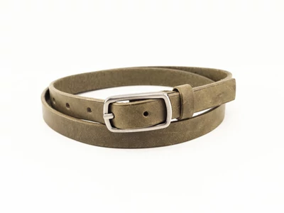 Marhabőr vékony női öv - dohánybarna | F2001