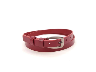 Slim női bőröv - meggybordó | D2003