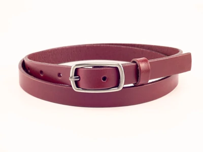 Slim marhabőr derékszíj - bordó