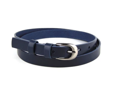 Vékony női bőr öv - sötétkék | D2001