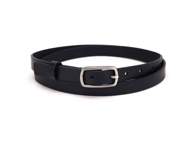 Valódi bőr vékony női nadrágszíj - fekete | F2001