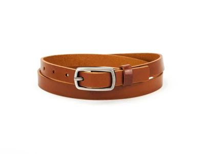 Vékony bőr öv hölgyeknek - rozsdabarna | F2001