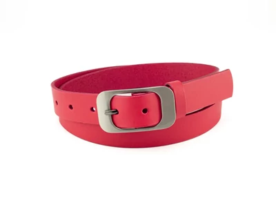 Bőr nadrágöv nőknek - magenta